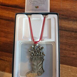 fort USA genuine unleaded pewter   Christmas stoking with golf bag solid